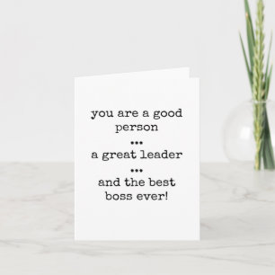 Best Boss, Boss Appreciation Card, Good Leader Card
