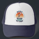 Best Boss By Par Custom Retro Golf Employer Trucker Hat<br><div class="desc">Best Boss By Par design you can customize for the recipient of this cute golf theme design. Perfect gift for Boss Day or any special occasion. 

The text "BOSS" can be customized with any moniker by clicking the "Personalize" button above.</div>