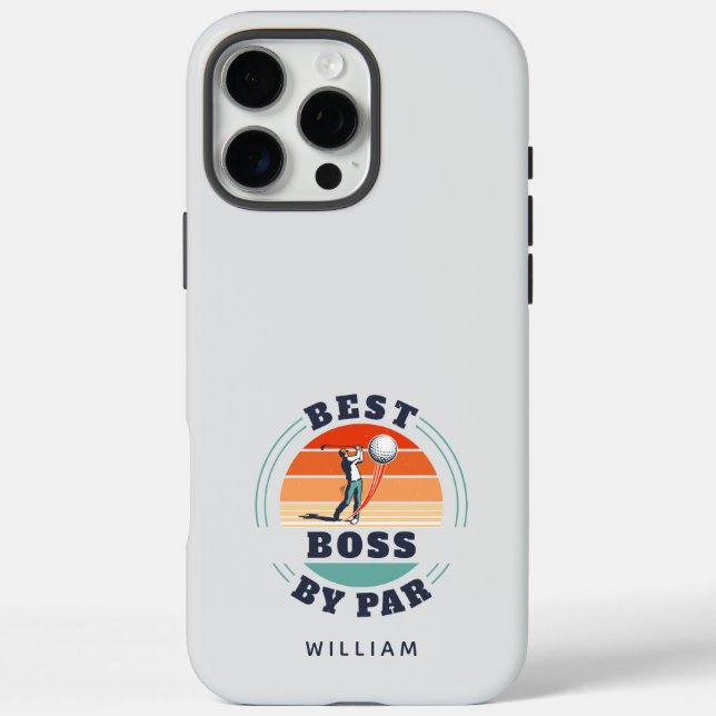 Best Boss By Par Retro Golf Lover Employer Case-Mate iPhone Case (Back)
