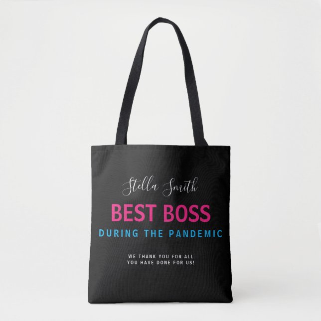 BEST BOSS COVID PANDEMIC TOTE BAG (Front)