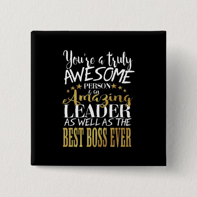 Best boss ever button badge (Front)