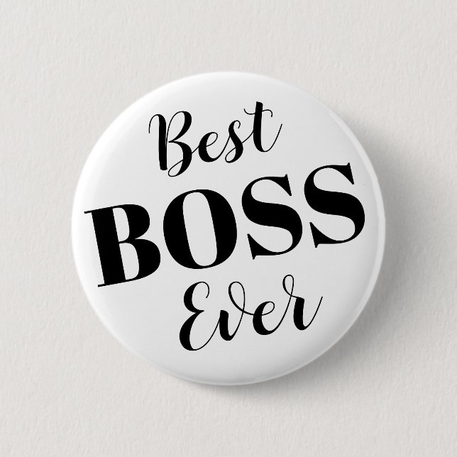 Best boss ever button badge (Front)