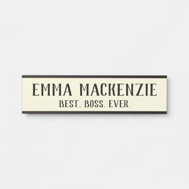 Best Boss Ever Hanging Door Sign Name Plate (Front)