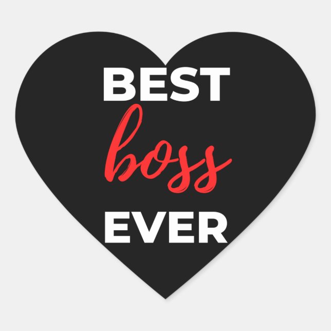 Best Boss Ever Heart Sticker (Front)