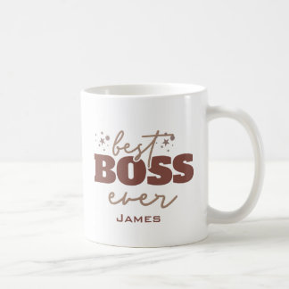 Best Boss Ever Personalised Brown Letters Coffee Mug