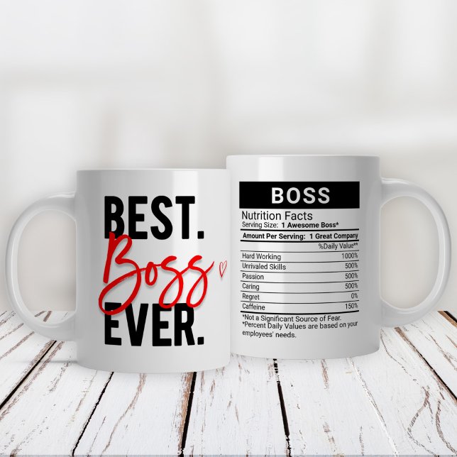 Best Boss Ever Red + Nutrition Facts, Large Coffee Mug (Creator Uploaded)