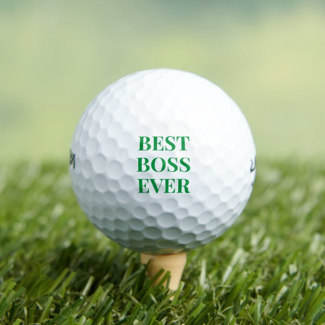 Best Boss Ever Sports Golfer Green Birthday Golf Balls (Insitu Tee)