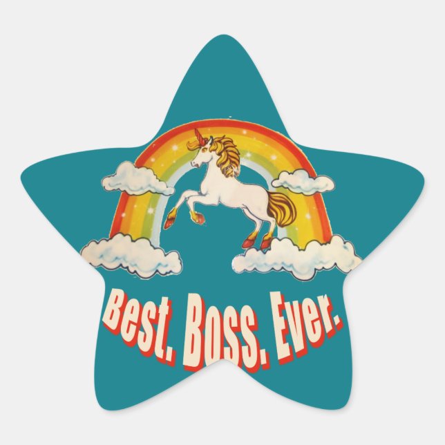 Best Boss Ever Star Sticker (Front)