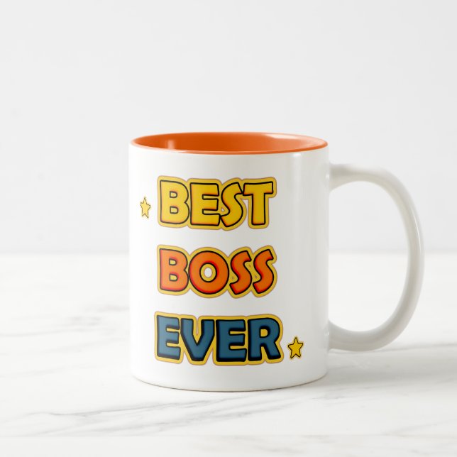 Best Boss ever Tweekleurige Koffiemok Two-Tone Coffee Mug (Right)