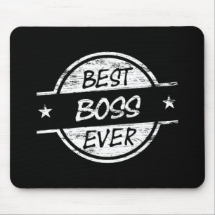 Best Boss Ever White Mouse Mat