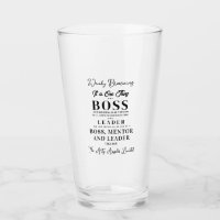 Best Boss quote leaving gift Glass Cup