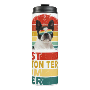Best Boston Terrier Mum Ever Retro Boston Terrier Thermal Tumbler