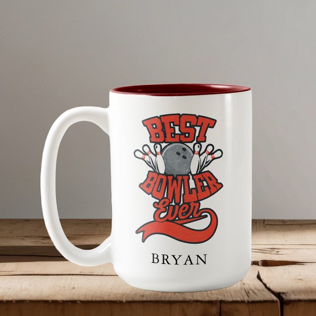 Best Bowler Ever Bowling Personalised Novelty Two-Tone Coffee Mug (Best Bowler Ever Bowling Personalized Novelty Two-Tone Coffee Mug)