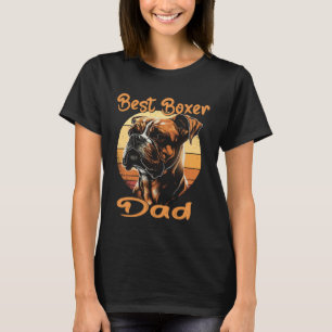 Best Boxer Dad Boxer Sunset Retro Dog Owner Dog T-Shirt