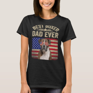 Best Boxer Dad Ever Dog American Flag T-Shirt