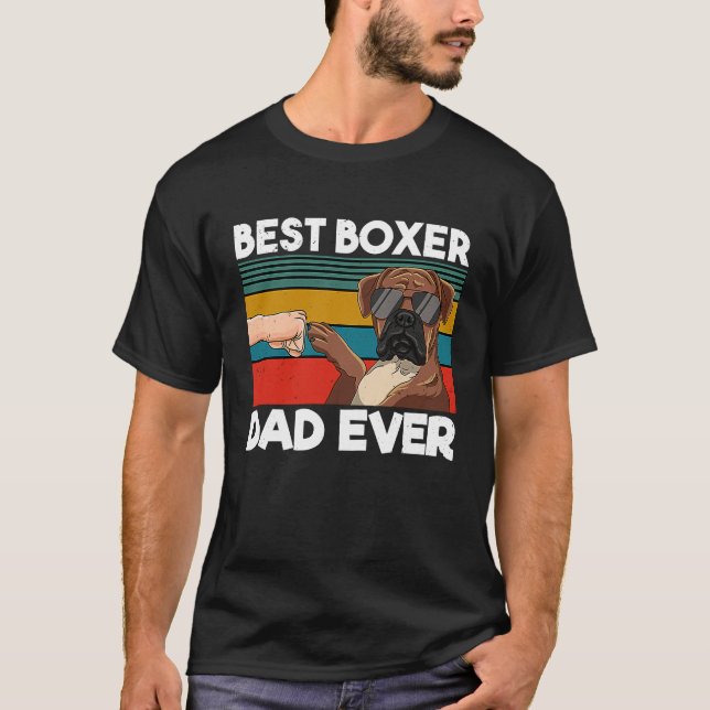 Best Boxer Dad Ever Dog Dad Fist Bump T-Shirt (Front)