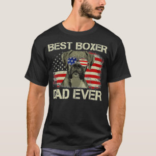 Best Boxer Dad Ever Dog Lover American Flag Gift T-Shirt