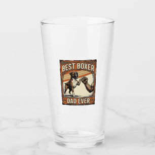 Best Boxer Dad Ever Vintage Dog Dad Glass