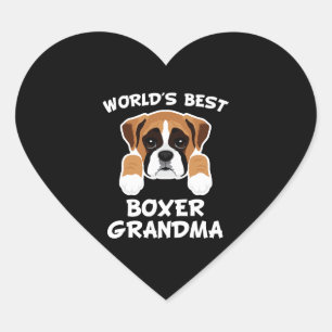Best Boxer Grandma Dog Granddog Heart Sticker