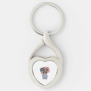 Best Boxer Mum Ever Patriotic Dog Shirt Design_1 Key Ring
