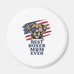 Best Boxer Mum Ever Patriotic Dog Shirt Design_1 Magnet