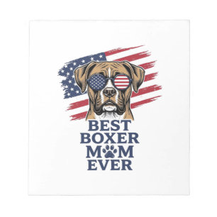 Best Boxer Mum Ever Patriotic Dog Shirt Design_1 Notepad