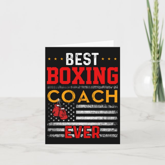 Best Boxing Coach Ever Funny Boxing Coach Training Card (Front)