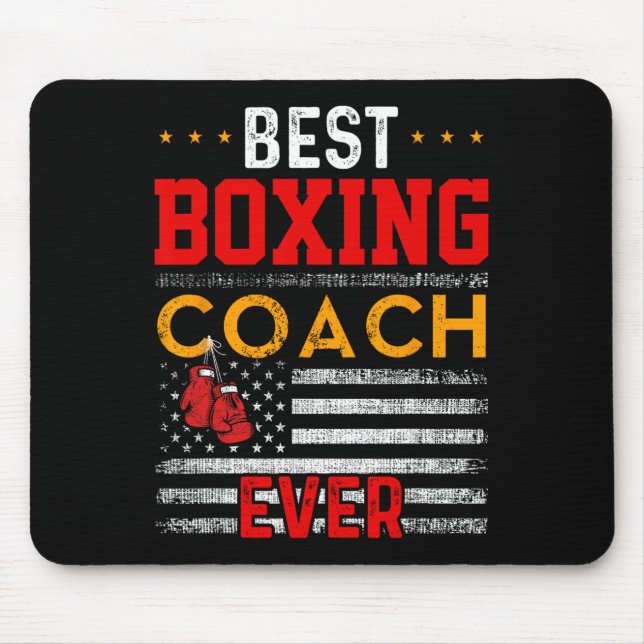 Best Boxing Coach Ever Funny Boxing Coach Training Mouse Mat (Front)