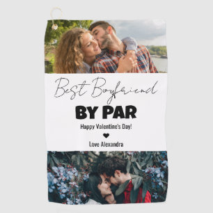 Best Boyfriend By Par Happy Valentines Day Golfer Golf Towel