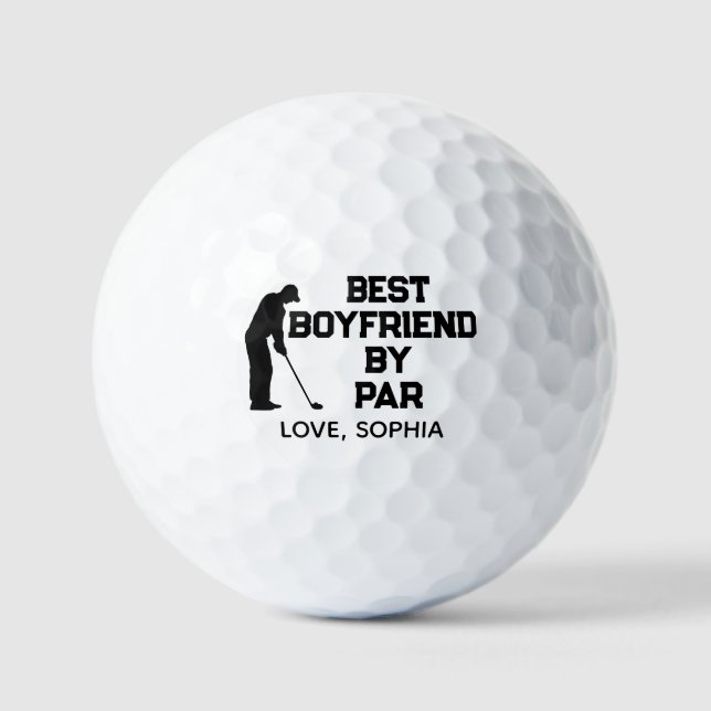 Best Boyfriend by Par Simple With Custom Text Golf Balls (Front)