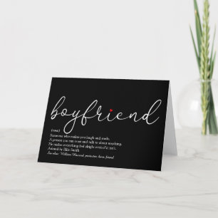 Best Boyfriend Definition Script Red Love Heart Card