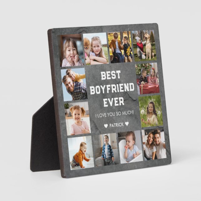 Best Boyfriend Ever 12 Photo Collage  Plaque (Front)