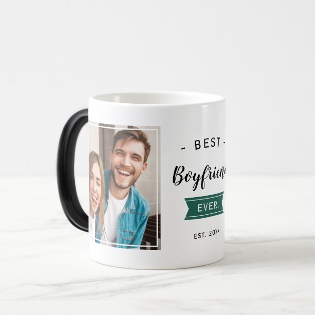 Best Boyfriend Ever Coolest Bae Couple Photo Magic Mug (Front Left)