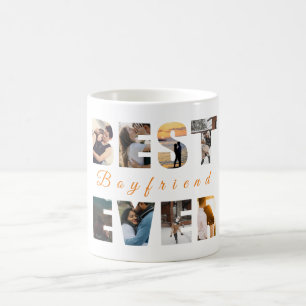 Best boyfriend ever custom text photo coffee mug