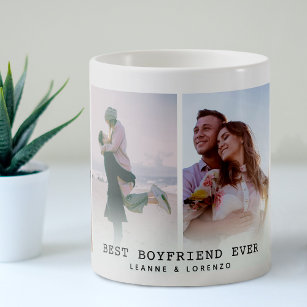 Best Boyfriend Ever   Modern 4 Photo Collage Coffee Mug