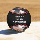 Best Boyfriend Ever Photo Black  Baseball<br><div class="desc">For the best boyfriend ever,  this personalised black baseball features two photos and "Grand Slam Boyfriend" and your names in simple white typography.</div>