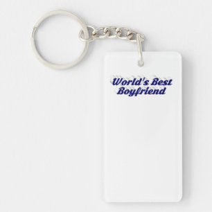 Best Boyfriend photo dark blue 3d text Key Ring