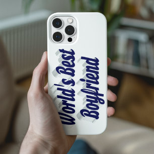 Best Boyfriend wth dark blue text  iPhone case