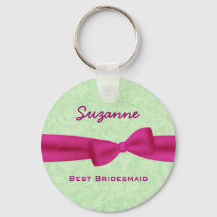 Best Bridesmaid Custom Name Printed Bow Gift V02 Key Ring