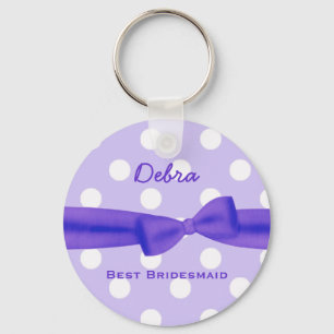 Best Bridesmaid Custom Name Printed Bow Gift V48 Key Ring