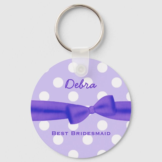 Best Bridesmaid Custom Name Printed Bow Gift V48 Key Ring (Front)