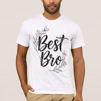 Best Bro Elegant Floral Typography T-Shirt