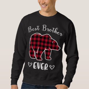 Best Brother Bear Ever Buffalo Plaid Red Matching Sweatshirt