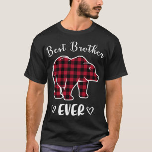 Best Brother Bear Ever Buffalo Plaid Red Matching T-Shirt