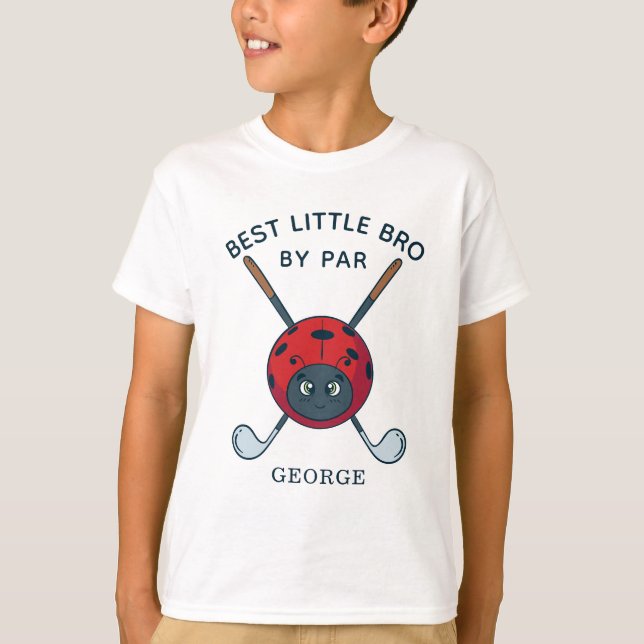 Best Brother By Par Baby Shower Golfing Bug Name T-Shirt (Front)
