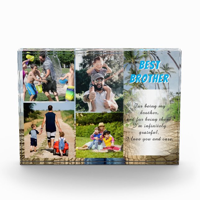 Best Brother Custom Poem Text Photo Block (Front)