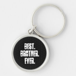 Best BROTHER Ever Black and White Star Pattern Key Ring