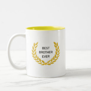 Best Brother Ever & Golden Laurel Wreath Two-Tone Coffee Mug