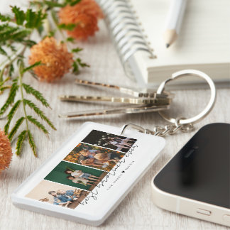 Best Brother Ever Modern Script 4 Photos Collage Key Ring