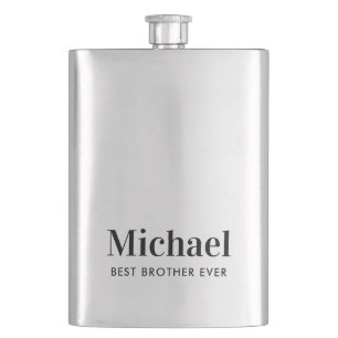 Best Brother Ever Monogram Hip Flask